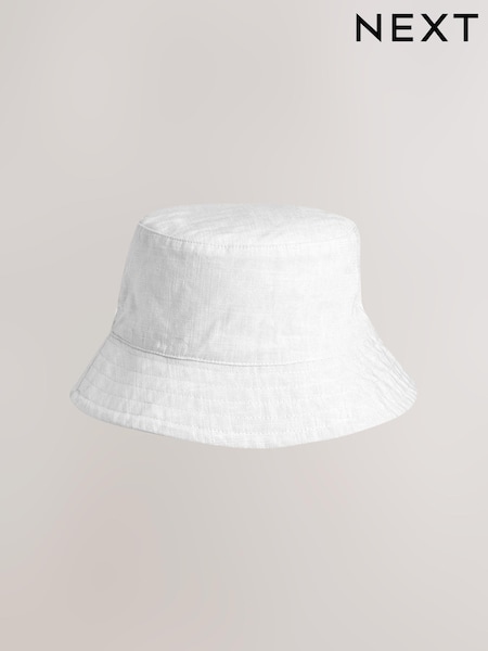 White Linen Rich Bucket Hat (3mths-16yrs) (907879) | 24 QAR - 37 QAR