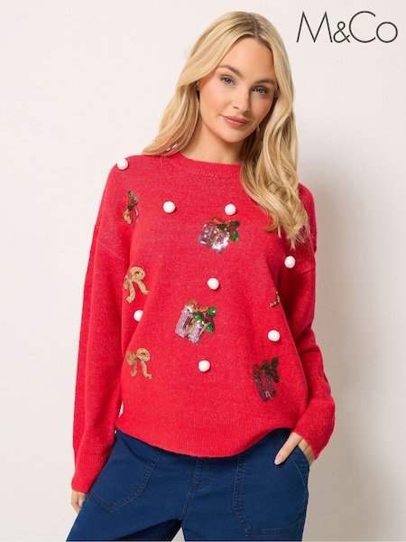 Rojo - M&co Novelty Sequin Jumper