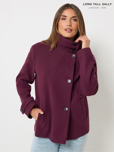 Red - Long Tall Sally Cosy Funnel Neck Jacket