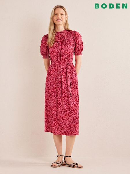 Boden Pink Yoke Detail Jersey Midi Dress (908799) | €43