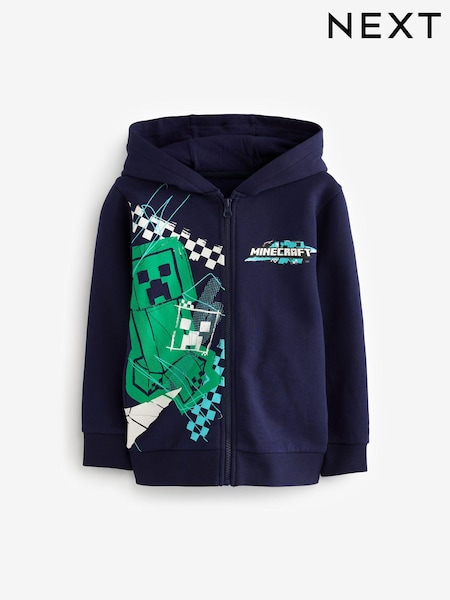 Mornarsko modra - Licensed Minecraft Zip Through Hoodie by Next (5-14yrs) (909485) | € 25 - € 32
