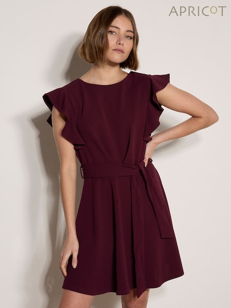 Red - Apricot Jersey Crepe Mini Dress