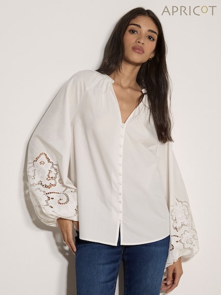 Blanco - Apricot Cotton Cut-out Blouse