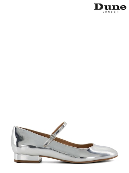 Dune London Silver Hipplie Flat Mary Jane Shoes (910342) | € 53