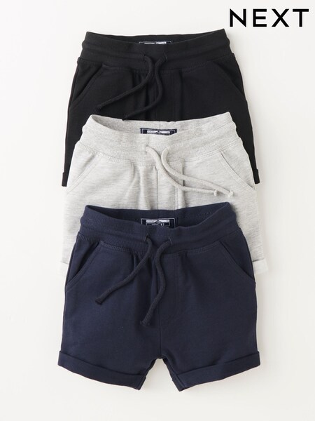 Črna-mornarsko modra-siva - Jersey Shorts 3 Pack (3mths-7yrs) (910648) | € 10 - € 14
