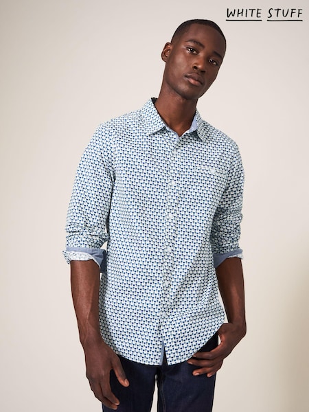 White Stuff Blue Geo Abstract Printed Shirt (911249) | €34