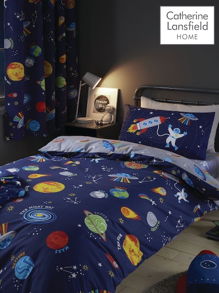 Catherine Lansfield Blue Lost In Space Reversible Duvet Cover Set (911289) | €18.50 - €31