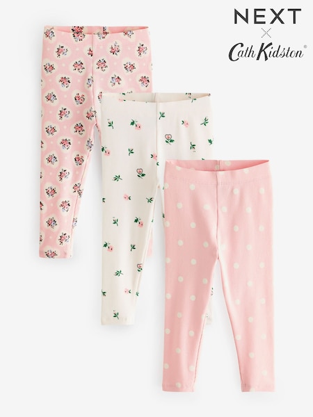rožnata rožast vzorec - Cath Kidston Ribbed Leggings 3 Pack (3mths-7yrs) (911500) | € 21 - € 26