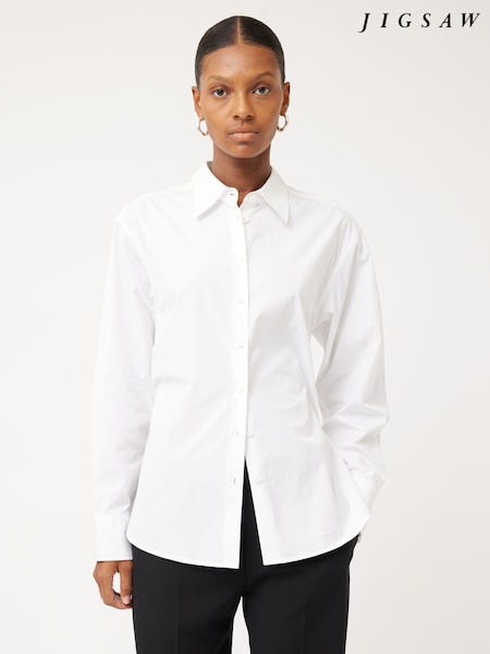 Jigsaw White 100% Cotton Poplin Shirt (911768) | €84