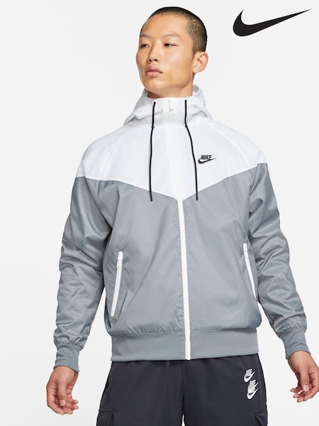 Nike White gray Sportswear Windrunner Hooded Jacket (911906) | €118