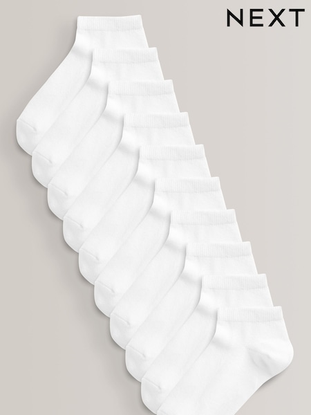 White 10 Pack Trainer Socks (911969) | €14 - €17