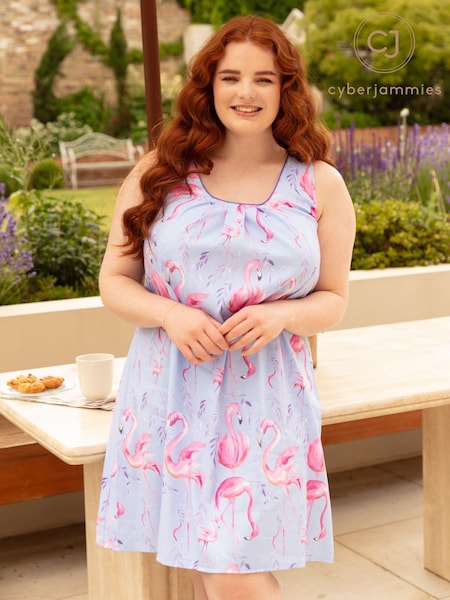 Cyberjammies Blue Cyberjammies Flamingo Print Short Nightdress (912028) | €19