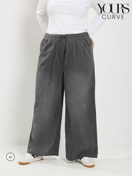 Grey - Yours Curve Pull On Jeans