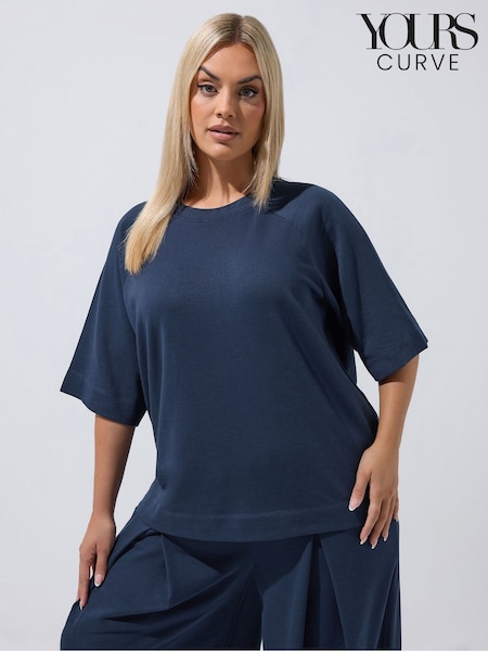 Blue - Yours Curve Limited Sweat T-shirt