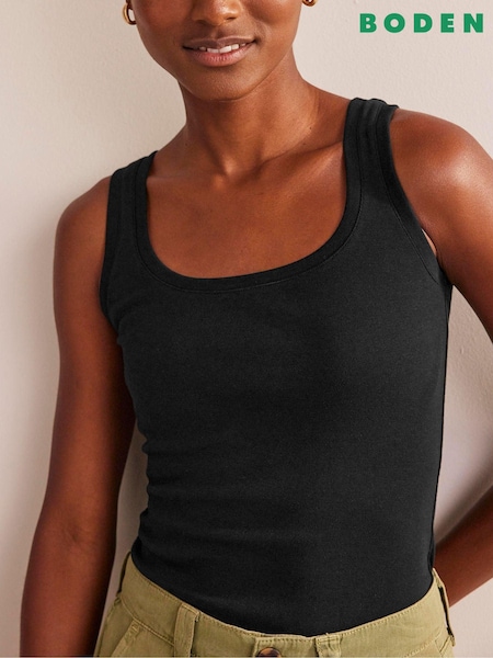 Boden Black Essential Scoop Neck Vest (912752) | 44 QAR