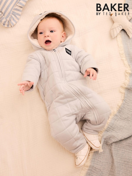 Baker by Ted Baker Grey Quilted Snuggle Suit (912845) | 132 QAR - 143 QAR