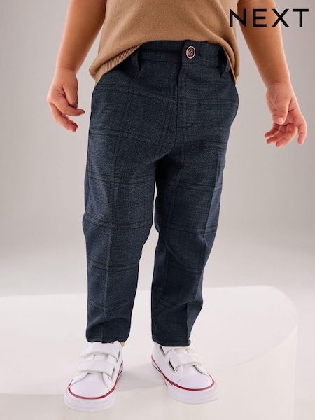 Navy Smart Check Trousers (3mths-7yrs) (912999) | €10 - €11