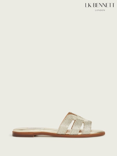 LK Bennett Gold Riley Metallic Rope Sliders (913181) | €293
