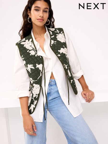 Khaki Green Quilted Reversible Waistcoat (913282) | €22