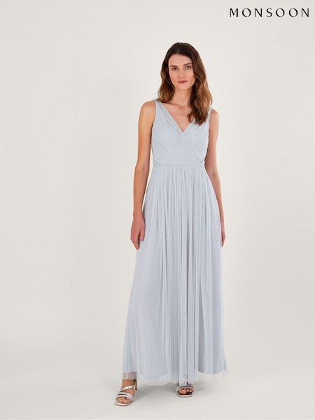 Monsoon Silver Anne Sustainable Mesh Maxi Dress (914058) | 321 QAR