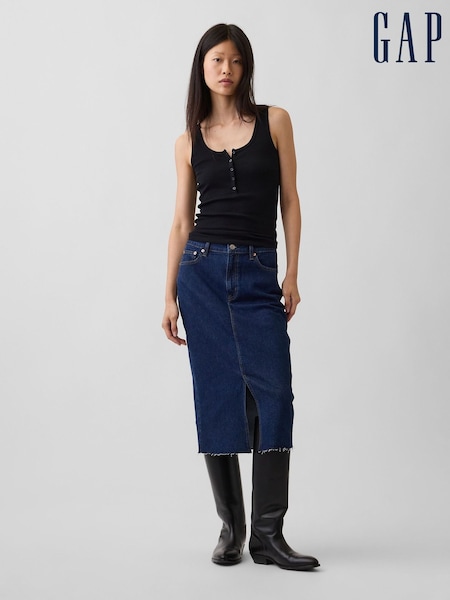Mørk vask - Gap Denim Midi Blyantskjørt