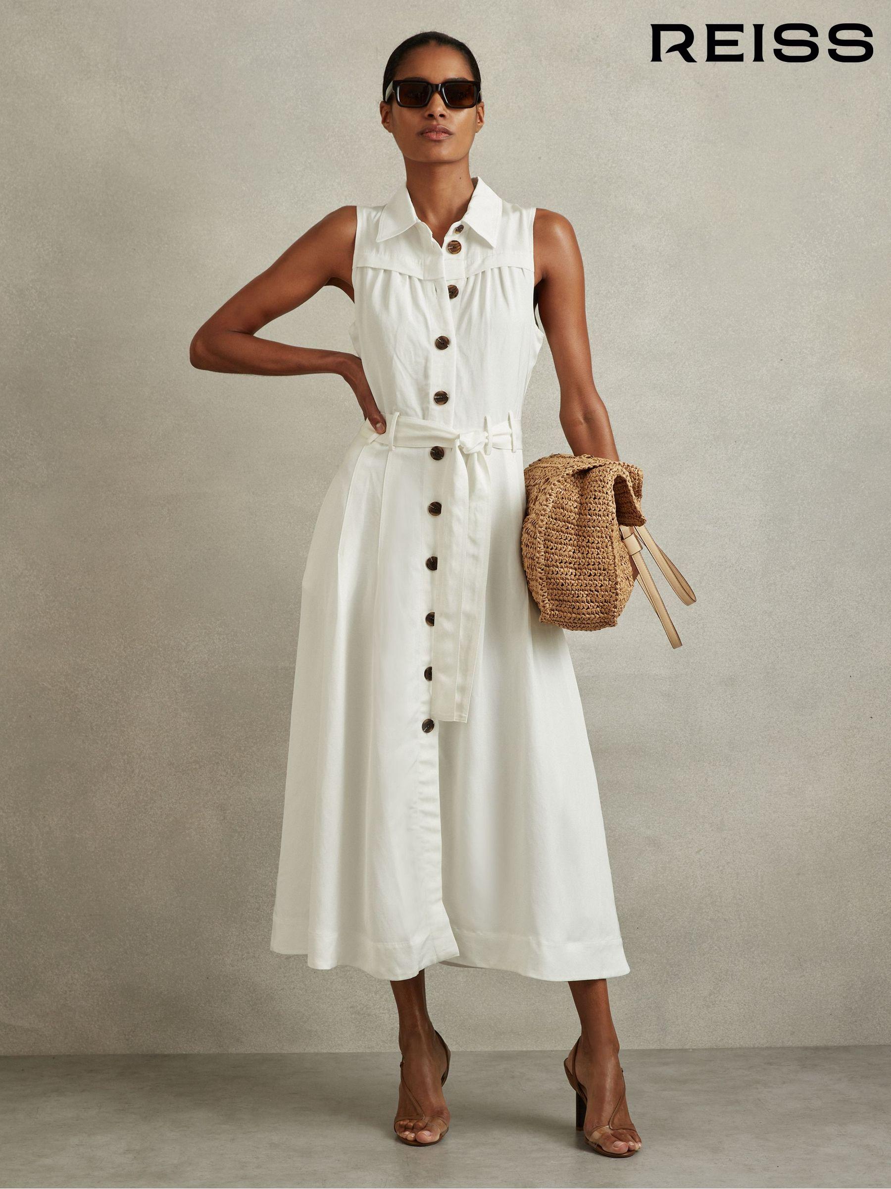White casual midi dress on sale