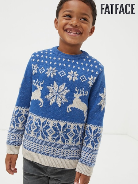 FatFace Blue Family Deer Crew Jumper (914545) | €17.50