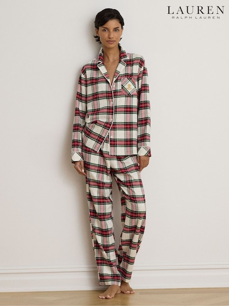 Cream - Lauren Ralph Lauren Brushed Cotton Pyjamas Set