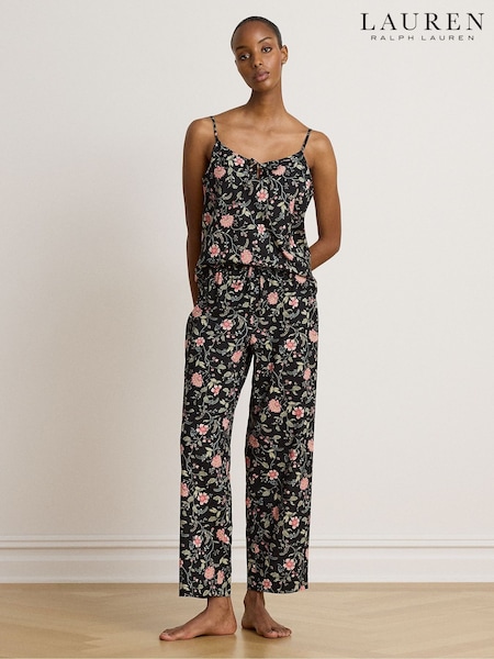 Black - Lauren Ralph Lauren Cotton Cami Top & Pyajams Set
