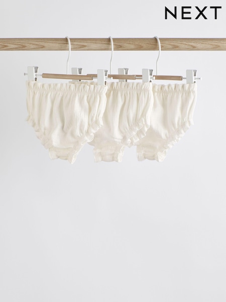 White 100% Cotton Baby Knickers 3 Pack (0mths-2yrs) (914950) | AED46