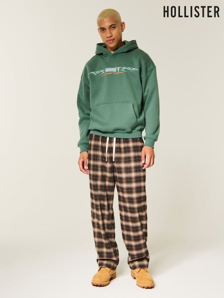 브라운 - Regular Hollister Flannel Plaid Baggy Pyjama Bottoms