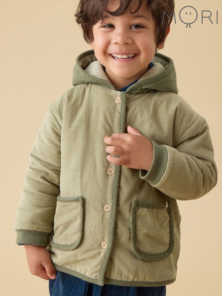Green - Mori Green Quilted Corduroy Jacket