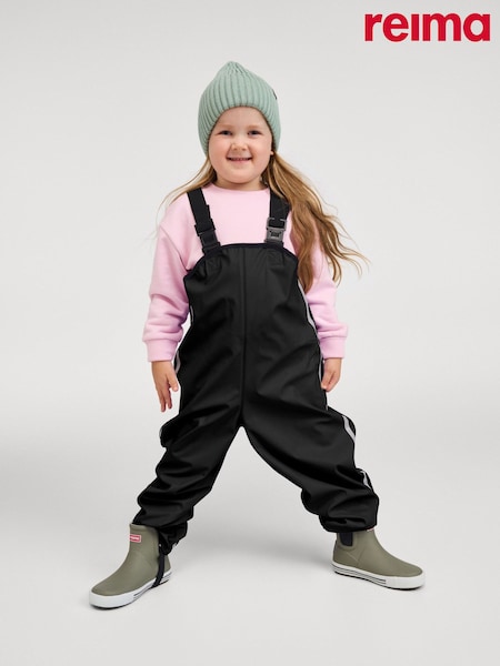Black - Reima Waterproof Rain Puddlesuit Dungarees Lammikko