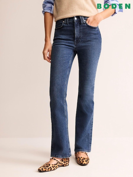 Boden Blue Mid Rise Slim Flare Jeans (916557) | €54