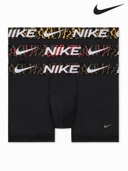 Black - Regular Nike Essential Micro Boxer Trunks 3 Pack