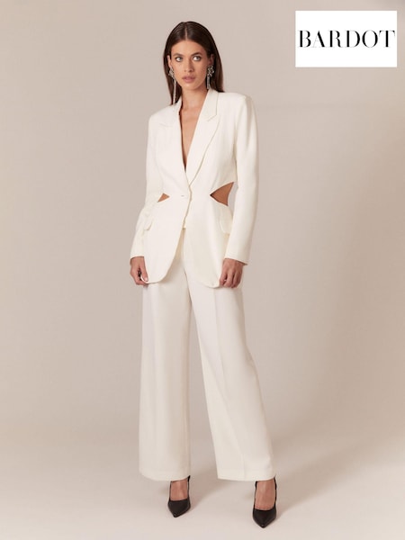 Bardot White Cassian Tailored Wide Leg Trousers (916888) | €63