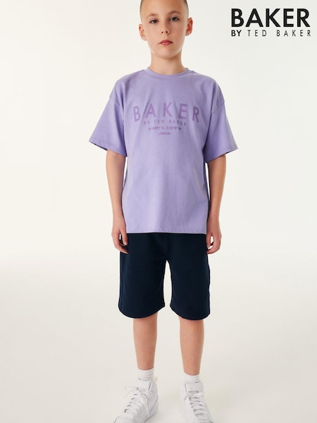 Violet - Tricou Oversized Stone 100% Bumbac Baker by Ted Baker (916944) | 66 LEI - 91 LEI