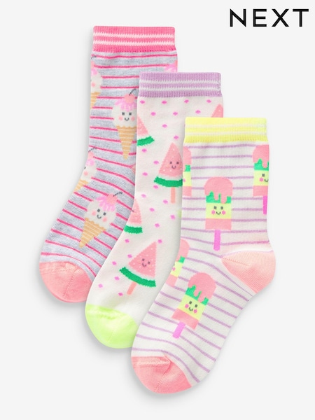 Leuchtend mehrfarbig - Ice Cream Ankle Socks 3 Pack (917025) | 5 € - 7 €
