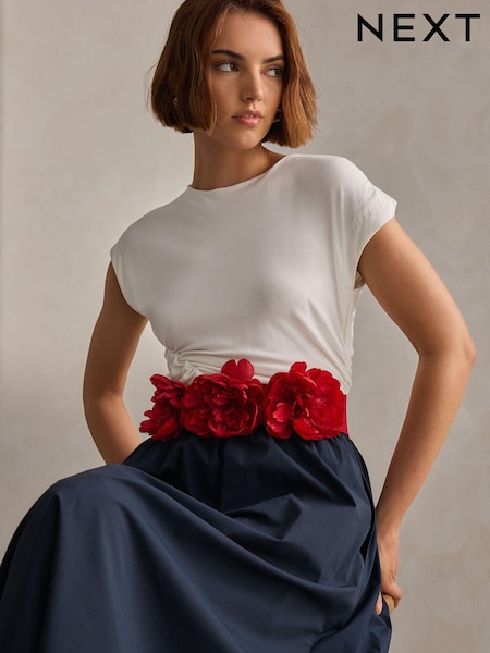 Corsage Flower Wide Belt (917045) | kr198