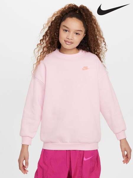 Розовый с принтом пены - Nike Oversized Club Fleece Sweatshirt (917140) | €25