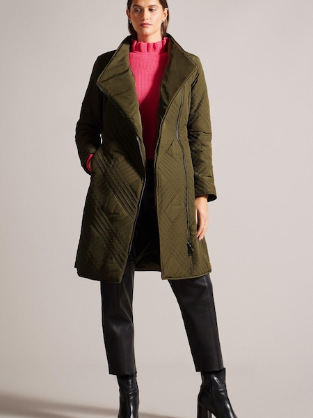 Ted Baker Green Rosemae Padded Midi Wrap Coat (917680) | €95