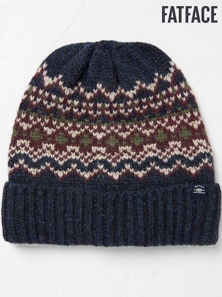 FatFace Blue Fairisle Beanie Hat (917711) | €14.50