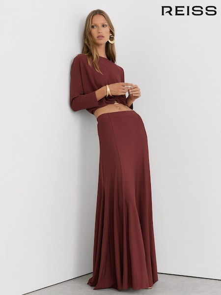 Rust Orange - Reiss Margo Jersey Maxi Skirt