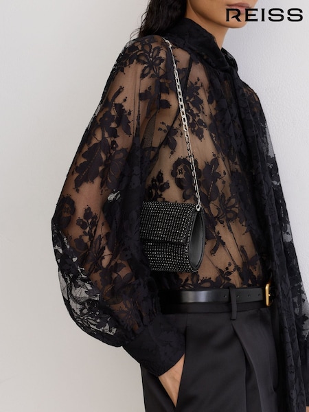 Μαύρο - Τσάντα συμπλέκτη Reiss Sadie Crystal