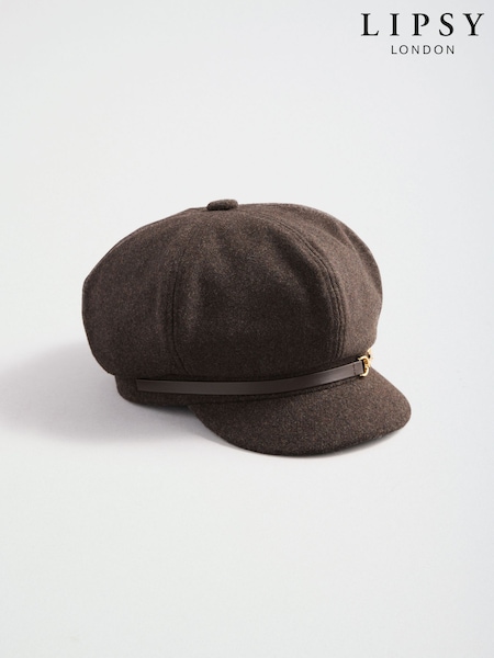 Chocolate Brown - Lipsy Mlitary Baker Cap