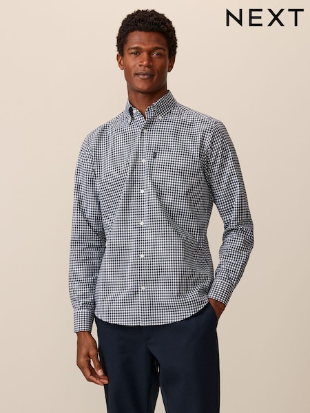 كحلي مربعات - Regular Fit Easy Iron Button Down Oxford Shirt (919168) | ‏134 ر.س.‏
