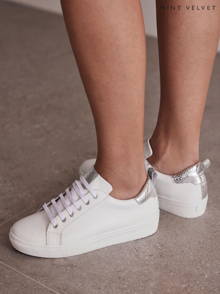 Белый - Mint Velvet Leather Trainers (919360) | €131
