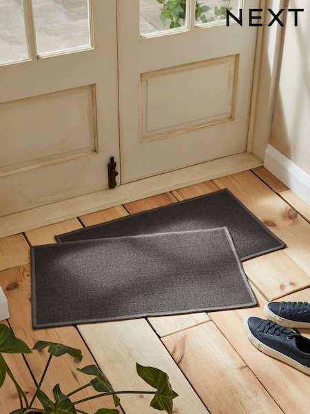 Set of 2 Grey Washable Doormats (920225) | €16