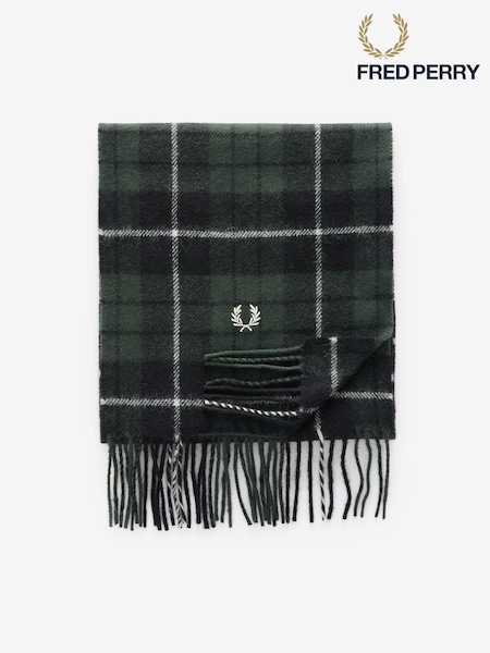 Черный - Fred Perry Lambswool Tartan Check Scarf (920360) | €72