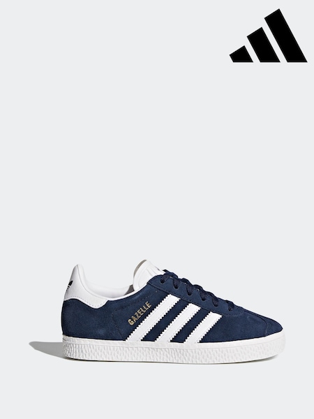 adidas original Navy/White Kids Gazelle Trainers (920502) | ₪226